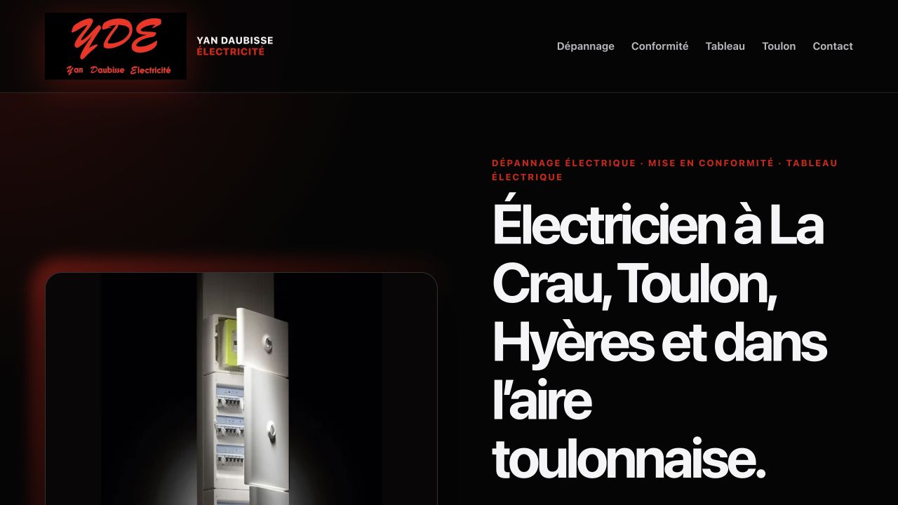 Capture du site de Yan Daubisse Électricité