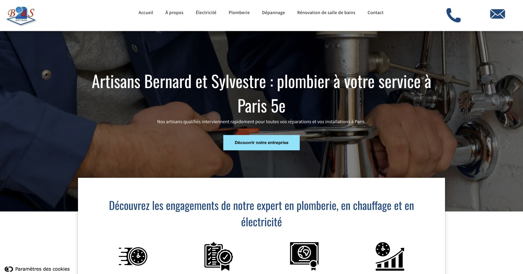 Capture du site de Artisans Bernard et Sylvestre