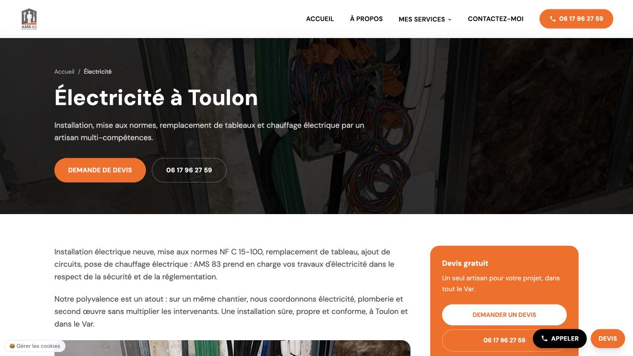 Capture du site de AMS 83