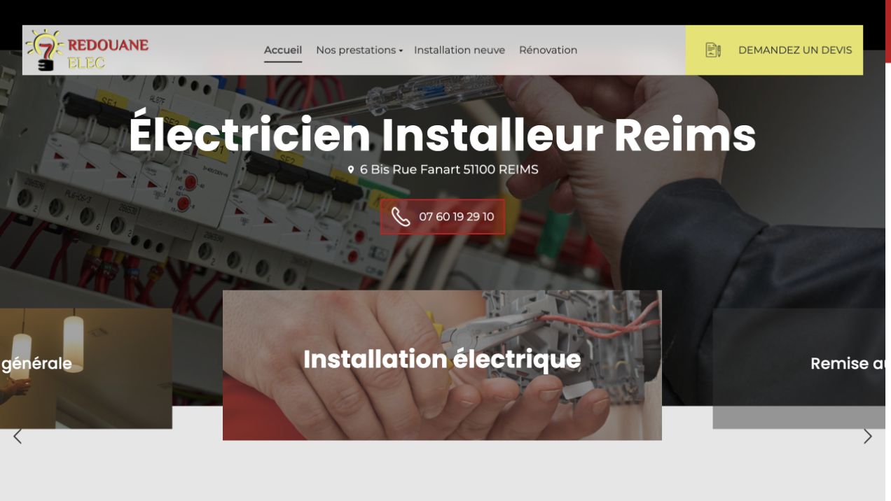 Capture du site de Redouane Elec