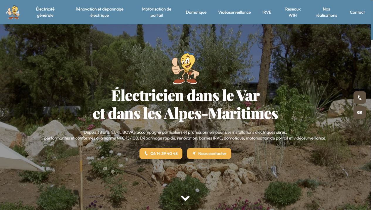 Capture du site de BOVAS