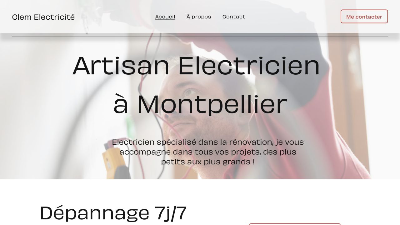 Capture du site de Clem Électricité