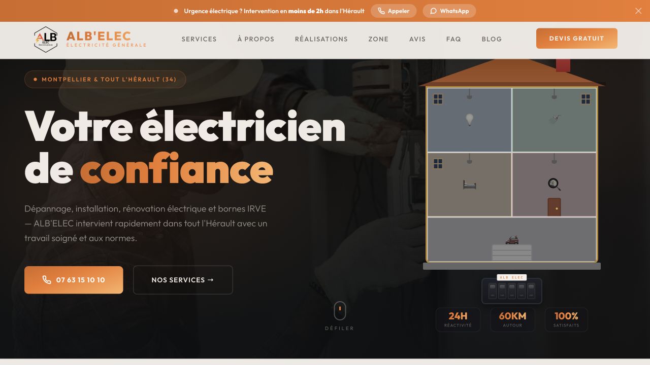 Capture du site de ALB’ELEC