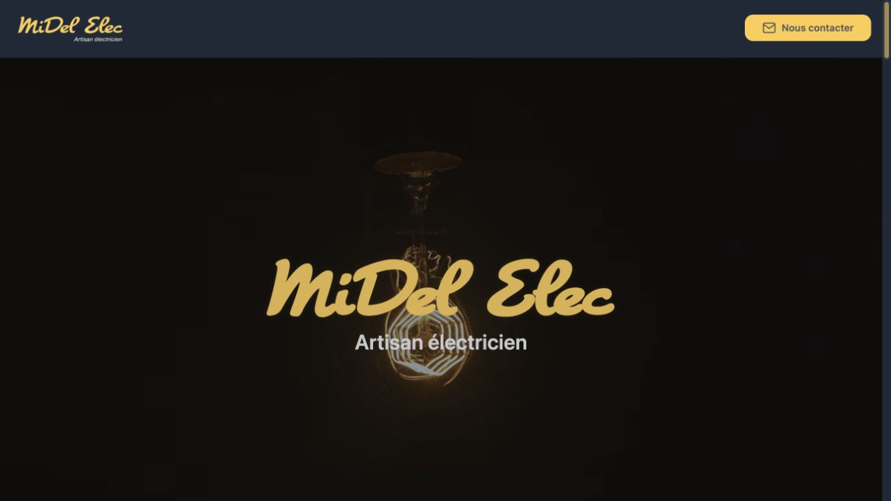Capture du site de MiDel Elec